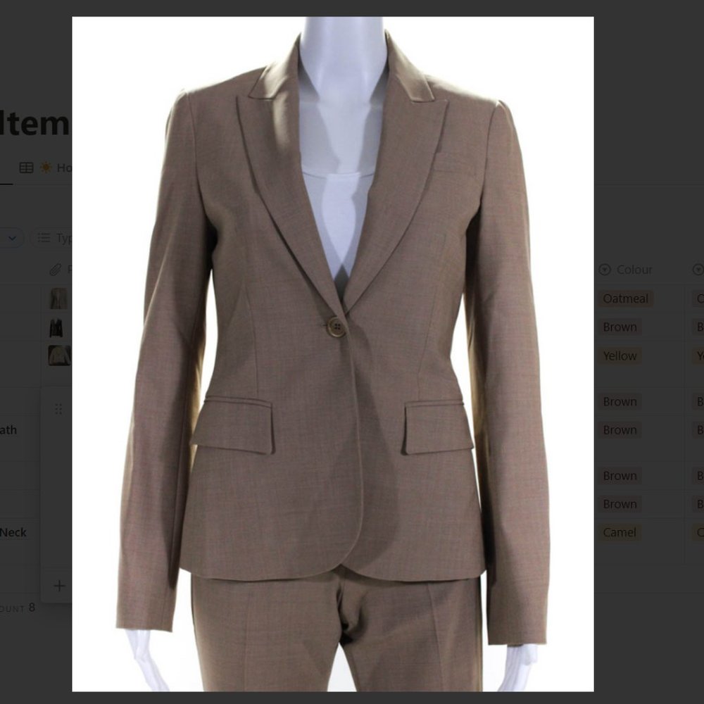 Theory Beige/Yellow One Button Blazer Size 2